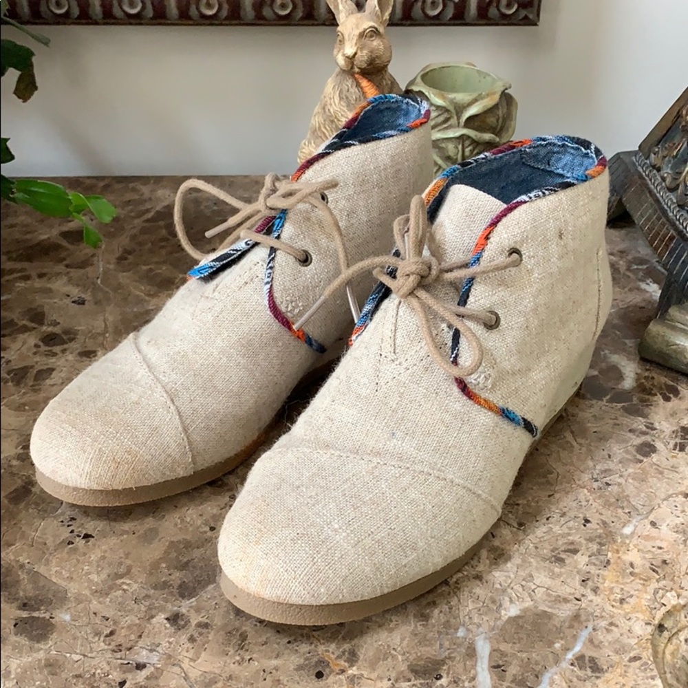 Toms wedge booties.